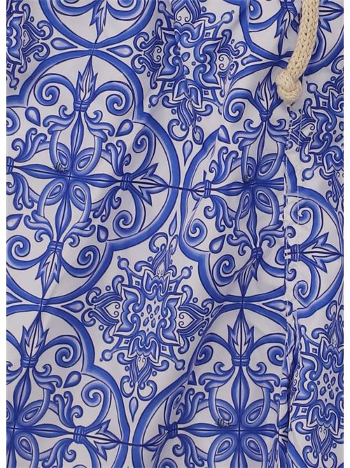 costume uomo con stampa maiolica Aram Capri | ACBXM0124BLU